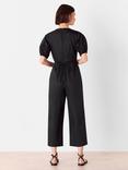 Whistles Broderie Poplin Jumpsuit, Black