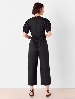 Whistles Broderie Poplin Jumpsuit, Black - view 2, Black