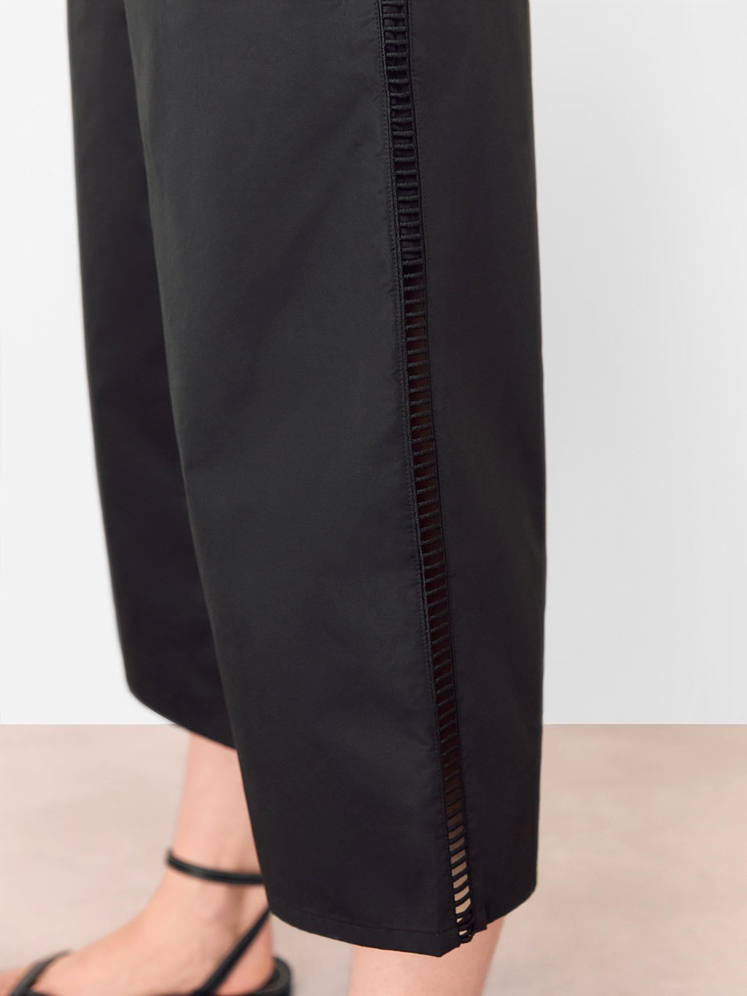 Product image 4 of 5, which shows Whistles Broderie Poplin Jumpsuit, Black, 6