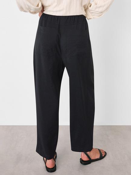 Whistles Tie Waist Trousers, Black - view 2, Black