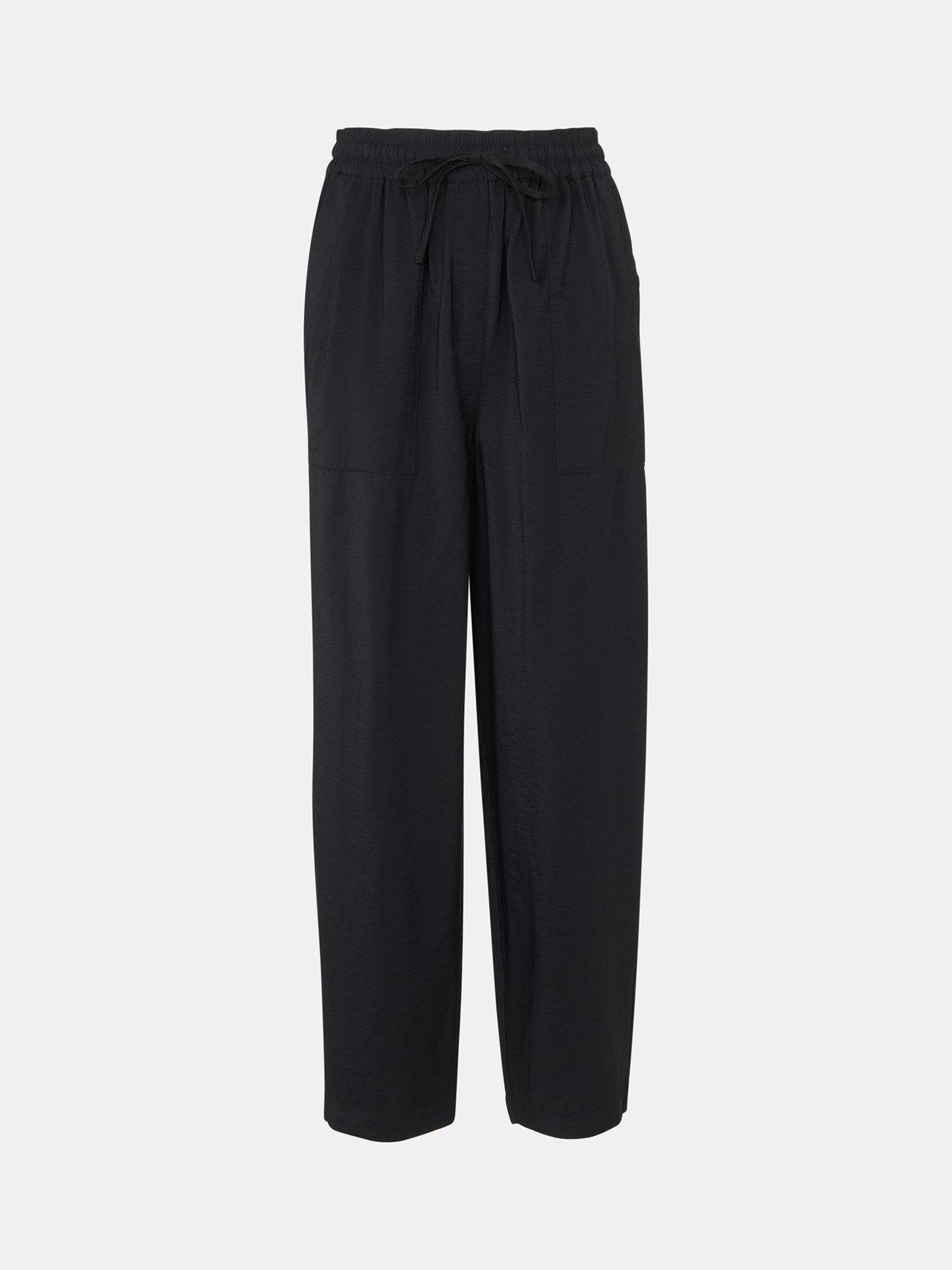Product image 5 of 5, which shows Whistles Tie Waist Trousers, Black, 6