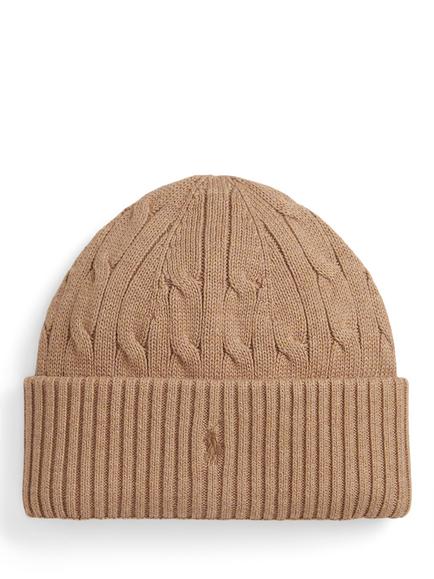 Ralph Lauren Kids' Cotton Cable Knit Hat, Camel, Camel