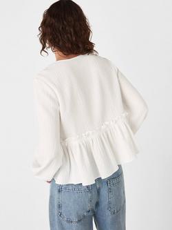 Whistles Frill Peplum Hem Top, White - view 2, White