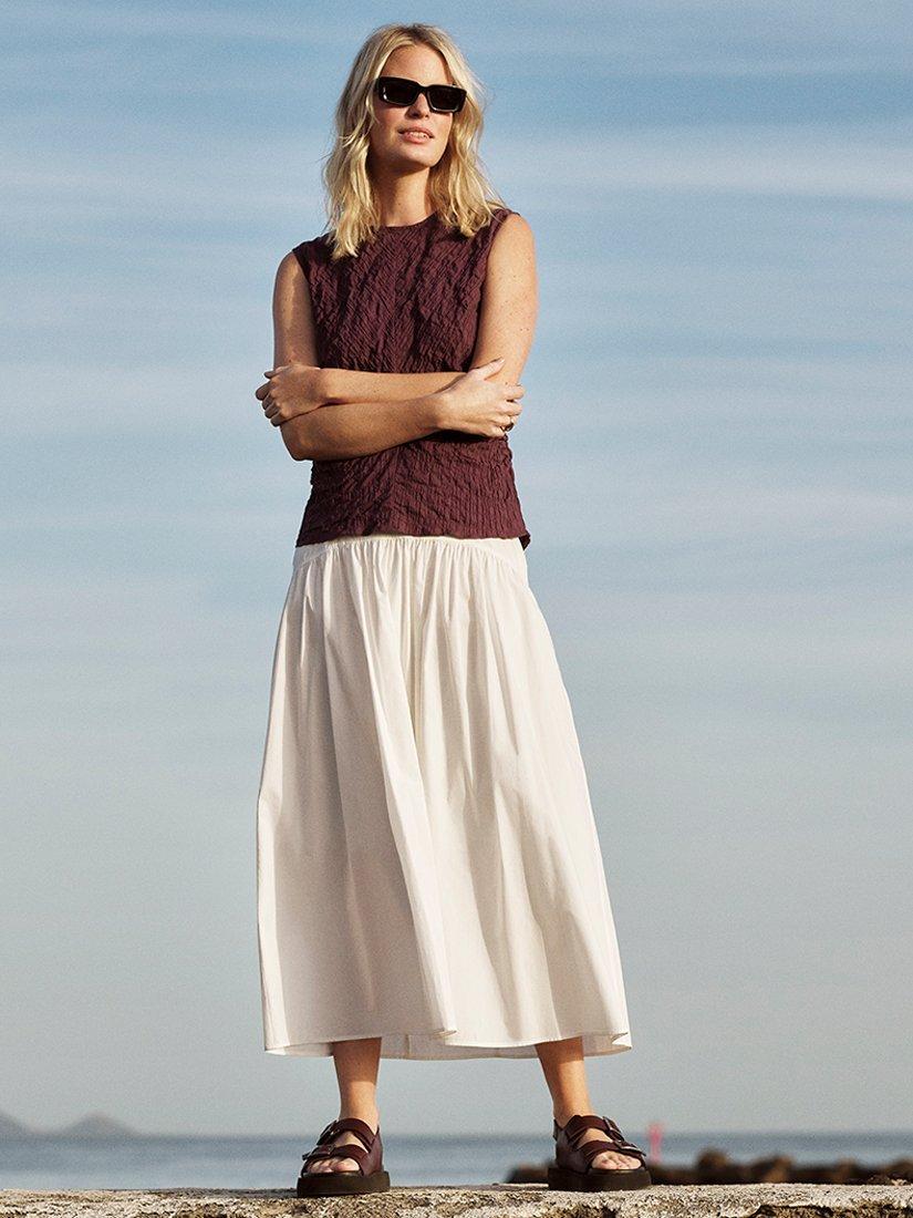 Product image 2 of 6, which shows Whistles Textured Tank Top, Plum, 6