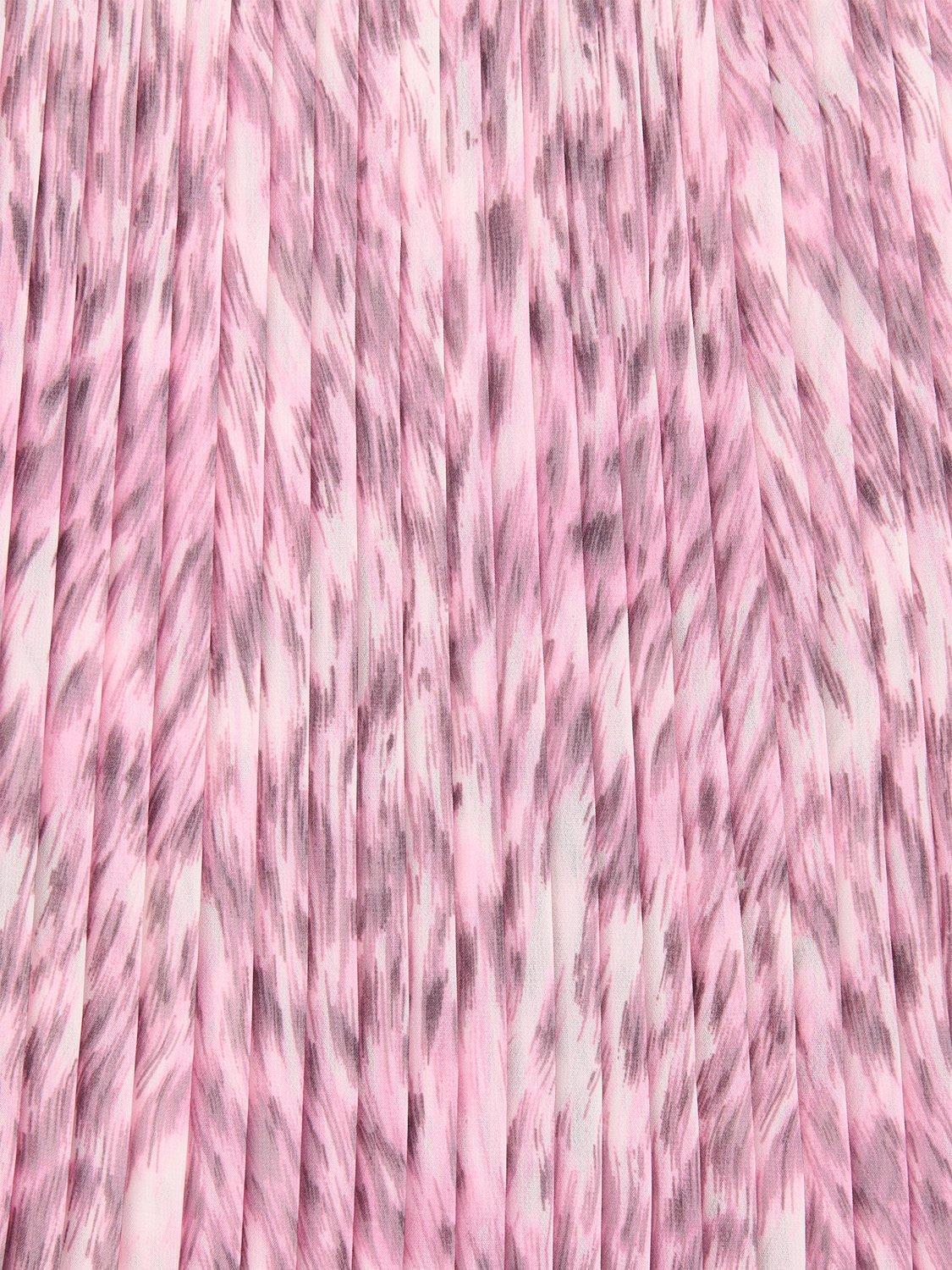 Product image 4 of 5, which shows Whistles Leopard Print Pleat Detail Top, Pink/Multi, 8