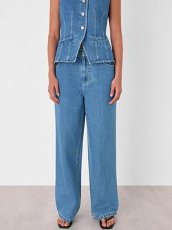 Whistles Relaxed Straight Leg Jeans, Blue, Blue