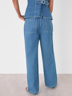 Whistles Relaxed Straight Leg Jeans, Blue - view 2, Blue
