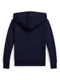 Polo Ralph Lauren Kids' Cotton Blend Script Logo Hoodie, Refined Navy