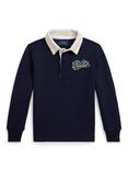 Polo Ralph Lauren Kids' Cotton Blend Knit Rugby Shirt, Refined Navy