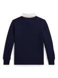 Polo Ralph Lauren Kids' Cotton Blend Knit Rugby Shirt, Refined Navy