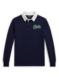 Polo Ralph Lauren Kids' Cotton Blend Knit Rugby Shirt, Refined Navy