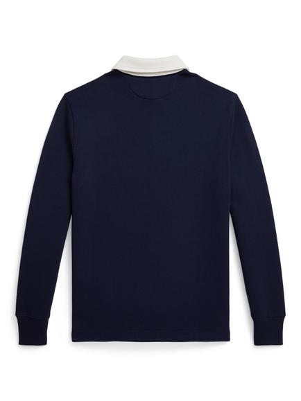Polo Ralph Lauren Kids' Cotton Blend Knit Rugby Shirt, Refined Navy - view 2, Refined Navy
