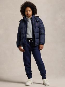Ralph Lauren Kids' Hooded Padded Bomber Jacket, Newport Navy - view 2, Newport Navy