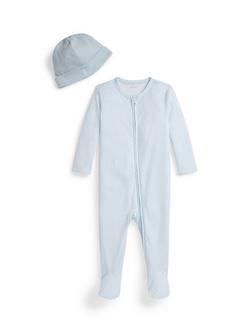 Ralph Lauren Baby Cotton Bodysuit and Beanie Gift Set, Blue, Blue