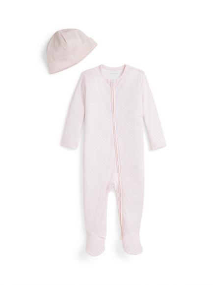 Ralph Lauren Baby Cotton Bodysuit and Beanie Gift Set, Peony, Peony
