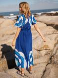 NRBY x BOYD Sintra Tile Print Pure Silk Dress, Blue Tavira