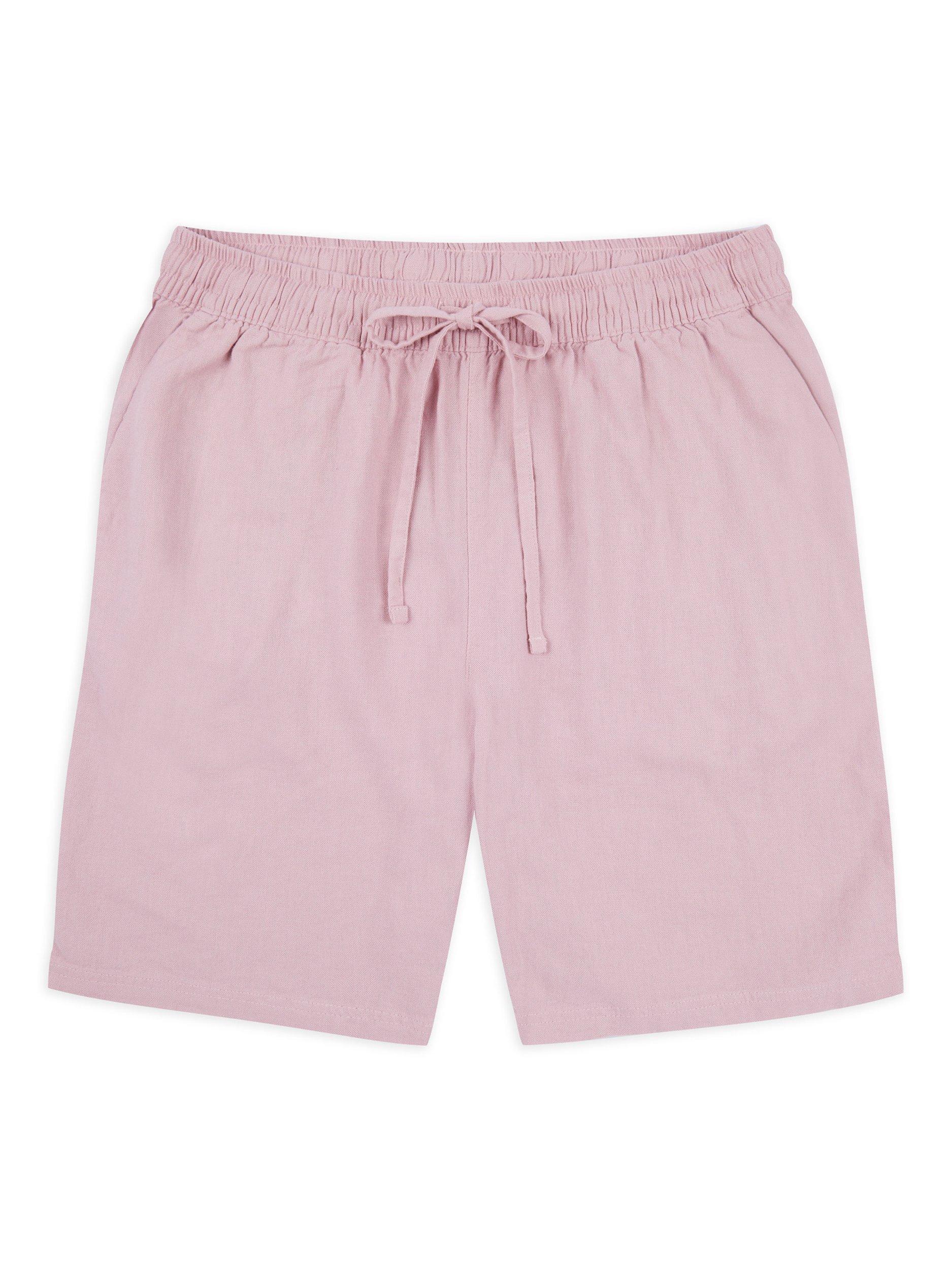 Product image 1 of 3, which shows Chelsea Peers Linen Blend Relaxed Shorts, Pink, L