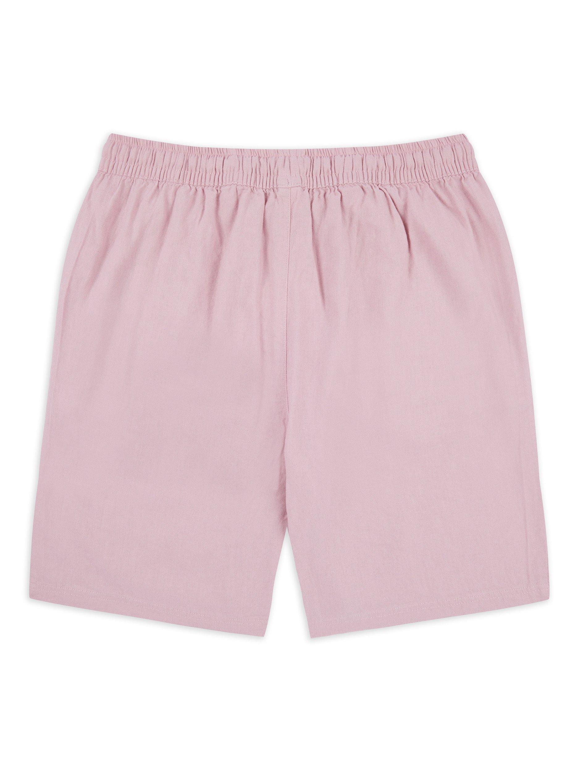 Product image 2 of 3, which shows Chelsea Peers Linen Blend Relaxed Shorts, Pink, L