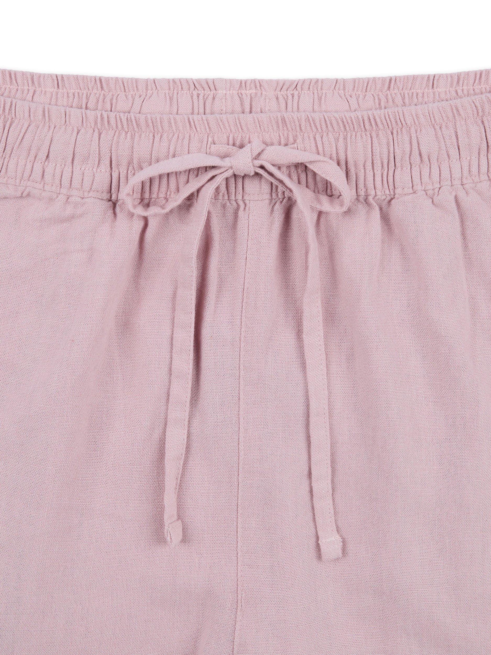 Product image 3 of 3, which shows Chelsea Peers Linen Blend Relaxed Shorts, Pink, L