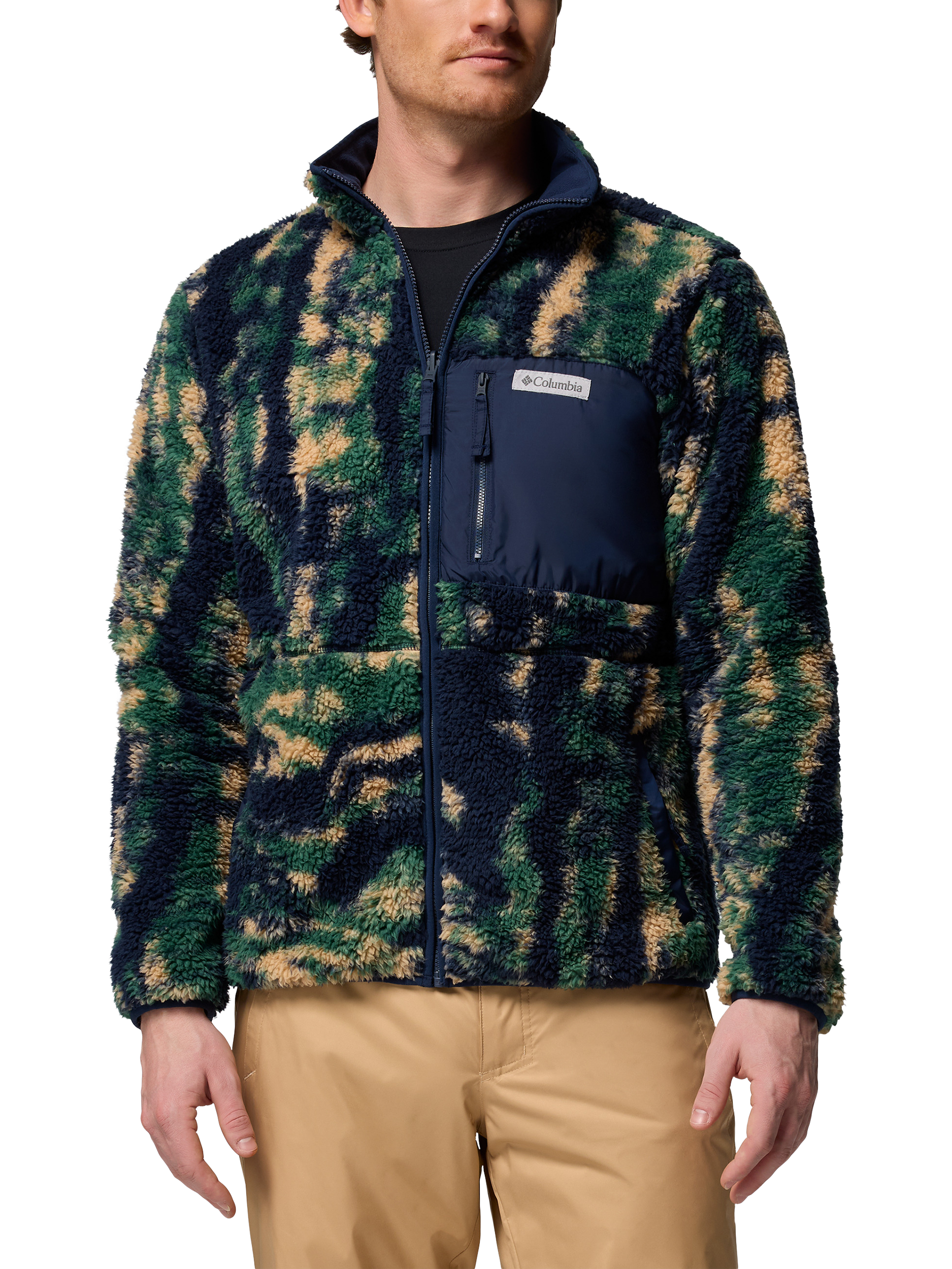 Columbia Winter Pass Reversible Fleece Jacket, Navy / Tracks