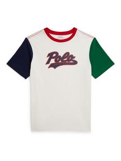 Ralph Lauren Kids' Cotton Knitted Polo Logo T-Shirt, Nevis, Nevis