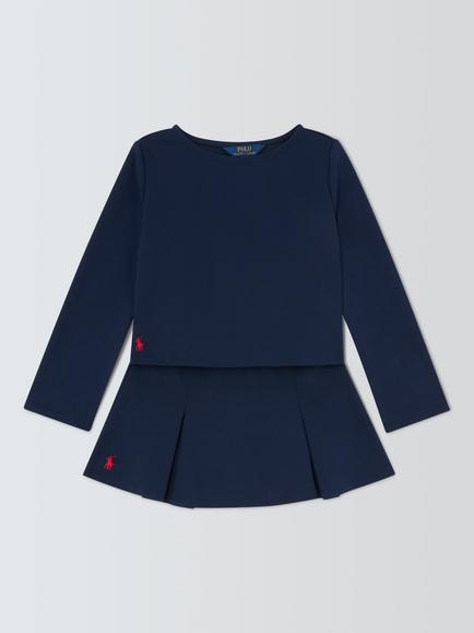 Ralph Lauren Kids' Top and Skirt Outfit Set, Refined Navy, Refined Navy