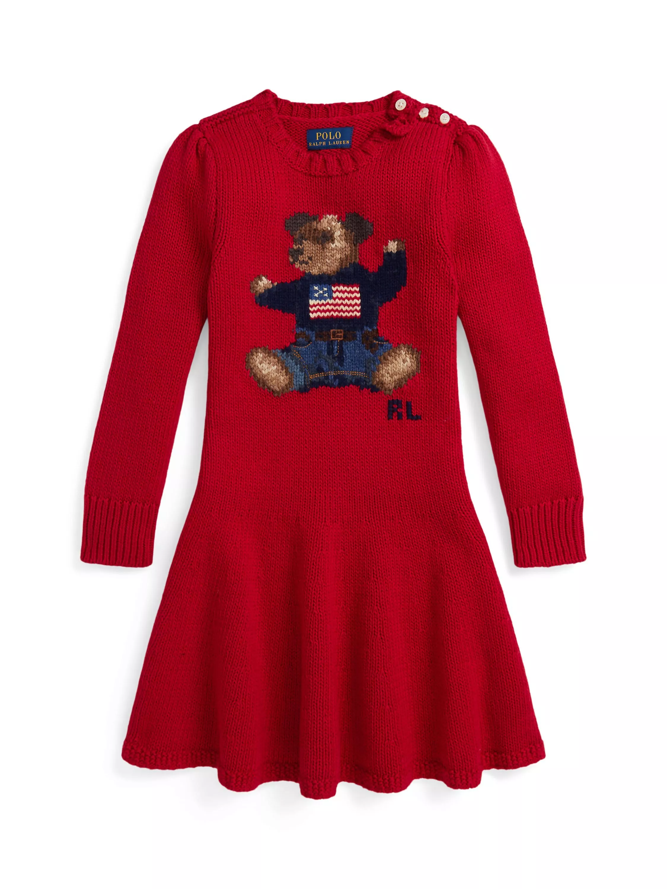 white christmas dresses Hope & Henry - Girls Ruffle Collar Organic Party Dress main image 0