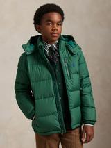 Ralph Lauren Kids' Hooded Bomber Jacket, Kelly Green