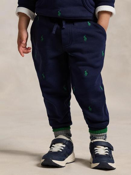 Polo Ralph Lauren Kids' Cotton Blend Logo Knit Joggers, Refined Navy - view 2, Refined Navy