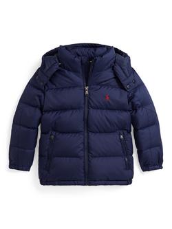 Ralph Lauren Kids' Padded Hooded Bomber Jacket, Newport Navy, Newport Navy