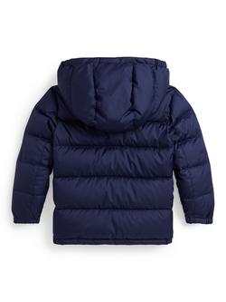 Ralph Lauren Kids' Padded Hooded Bomber Jacket, Newport Navy - view 2, Newport Navy