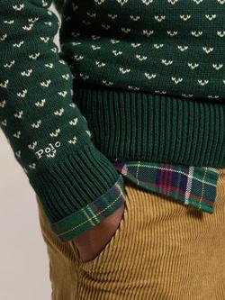 Ralph Lauren Kids' Wool Blend Fair Isle Christmas Sweater, Green Combo - view 2, Green Combo