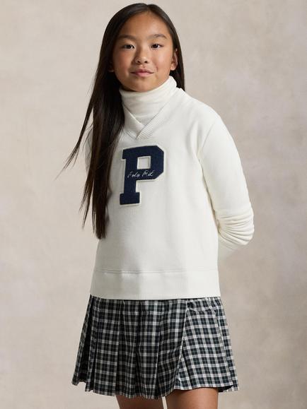 Polo Ralph Lauren Kids' Knitted Plaid Sweatshirt Dress, Nevis, Nevis