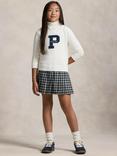 Polo Ralph Lauren Kids' Knitted Plaid Sweatshirt Dress, Nevis