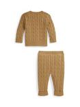 Polo Ralph Lauren Baby Cotton Cable Knit Cardigan and Pants Set, Camel