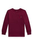 Ralph Lauren Kids' Cotton Long Sleeved T-Shirt, Classic Wine