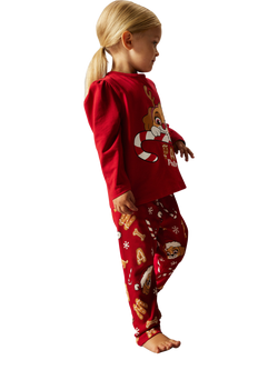 NAME IT Kids' Cotton Paw Patrol Long Sleeved Pyjama Set, Barbados Cherry - view 2, Barbados Cherry