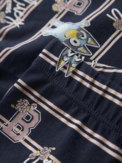 NAME IT Kids' Cotton Blend Bluey Print Leggings, Navy Blazer - view 2, Navy Blazer