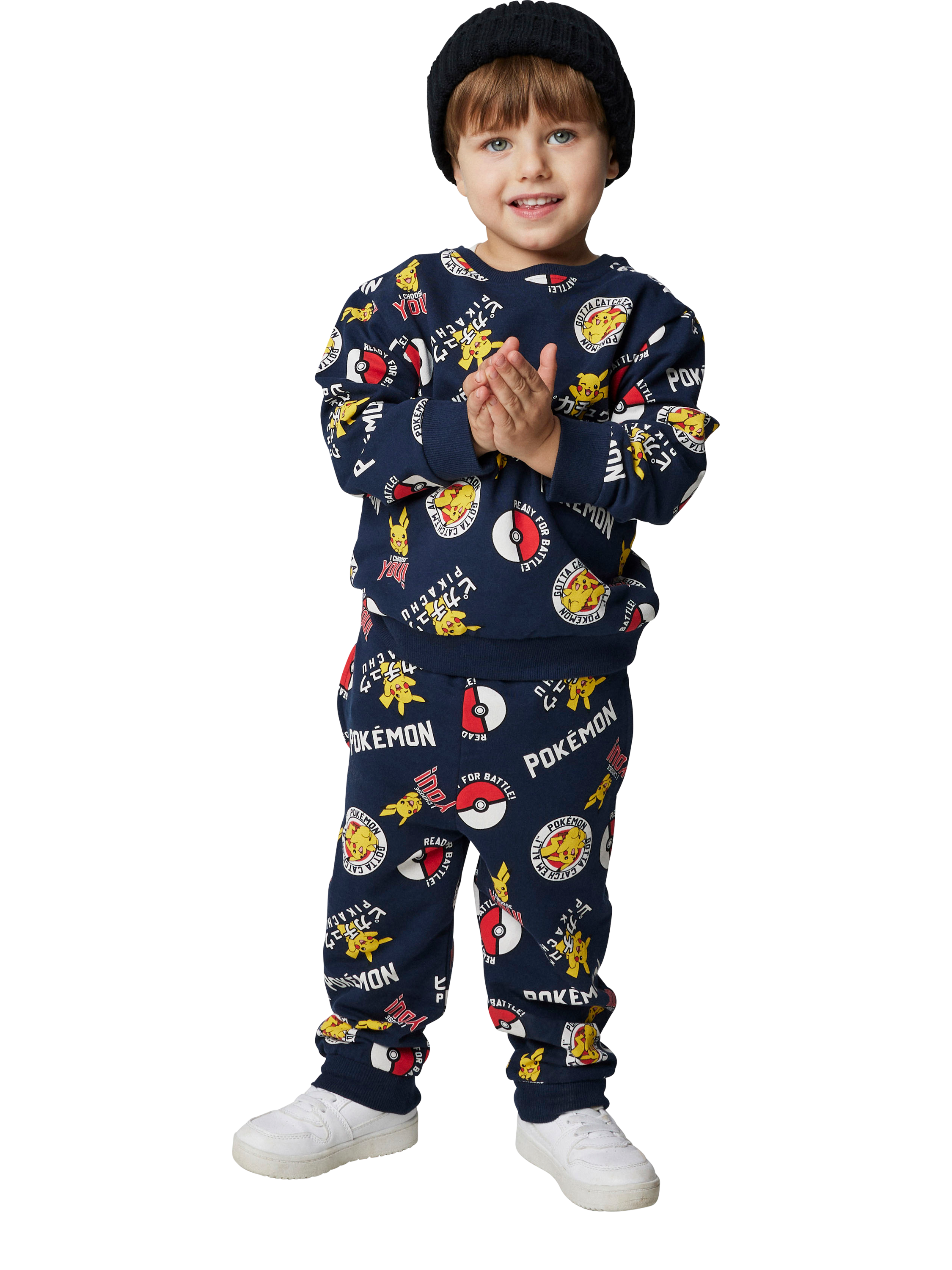 Product image 1 of 5, which shows NAME IT Kids' Cotton Pokémon Drawstring Joggers, Navy Blazer, 18-24 months
