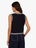 Adrianna Papell Sleeveless Stripe Trim Cardigan