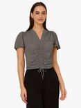Adrianna Papell Geometric Tie Front Top, Black/Cloud