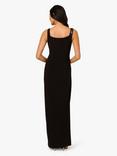 Adrianna Papell Asymmetric Floral Beaded Maxi Dress, Black/Multi