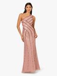 Adrianna Papell Two Tone Sequin Mesh Maxi Dress, Pink/Multi