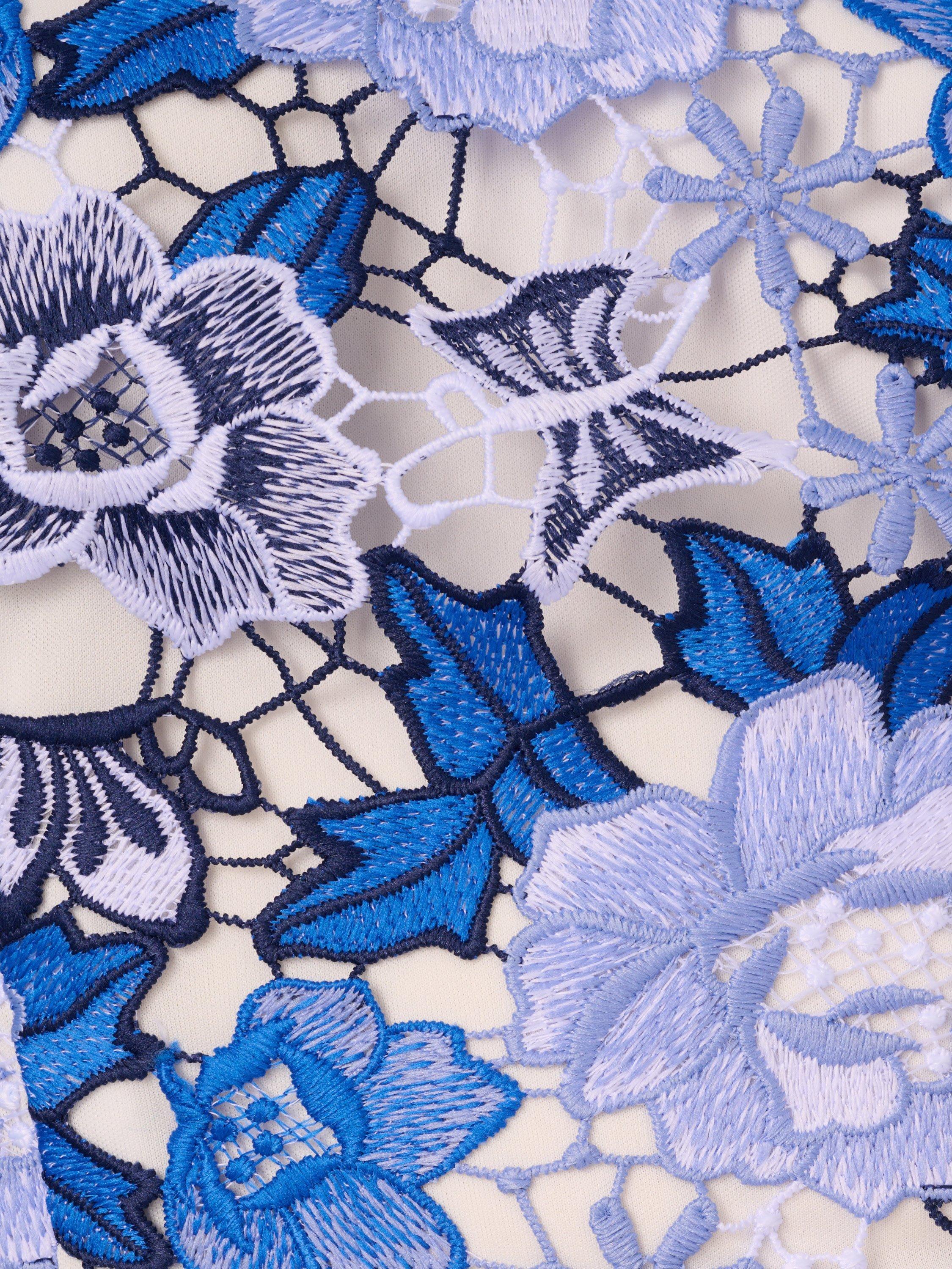 Product image 7 of 7, which shows Adrianna Papell Floral Embellished Mini Dress, Blue/Multi, 6