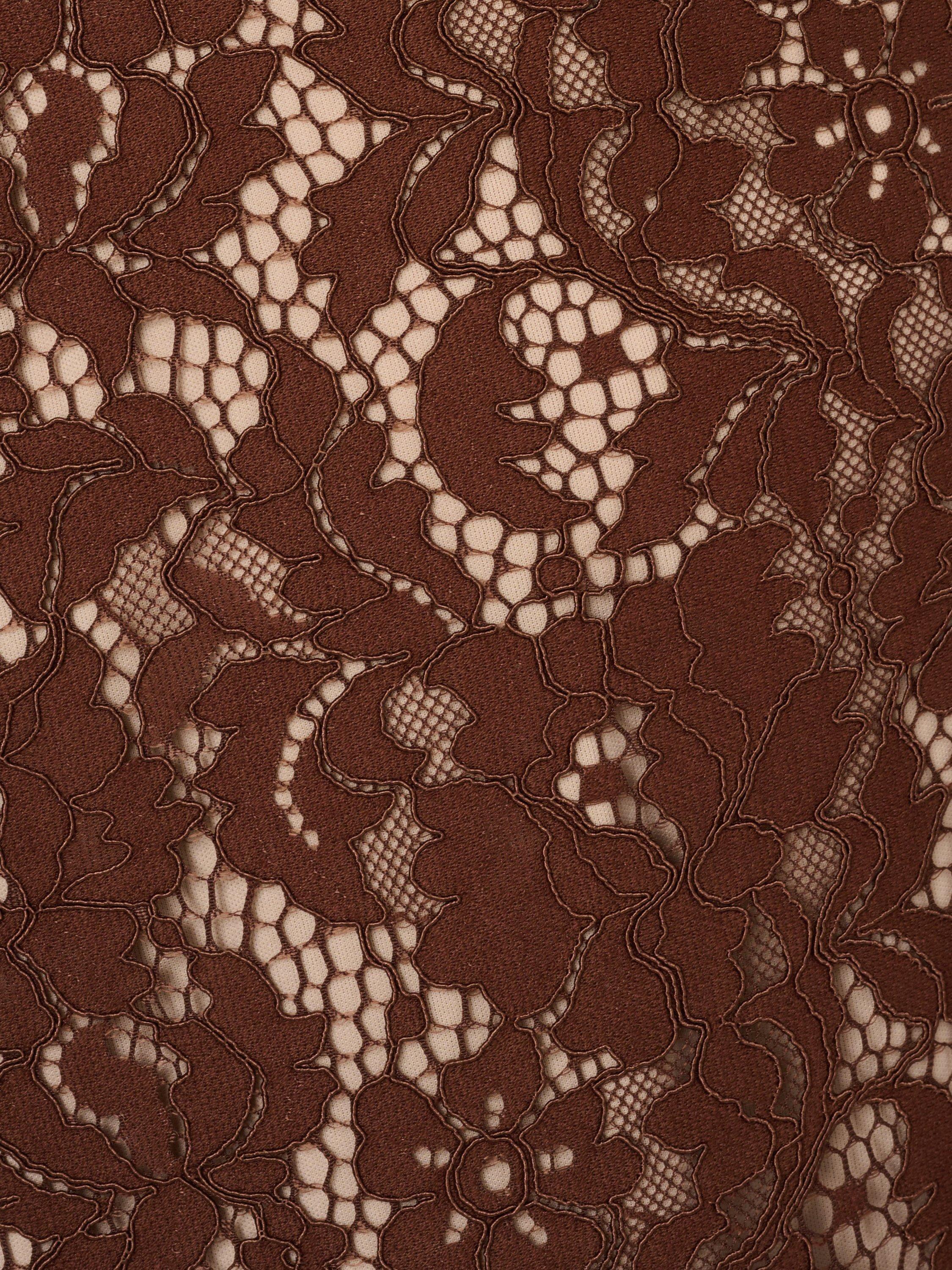 Product image 7 of 7, which shows Adrianna Papell Lace Flounce Mini Dress, Espresso, 6