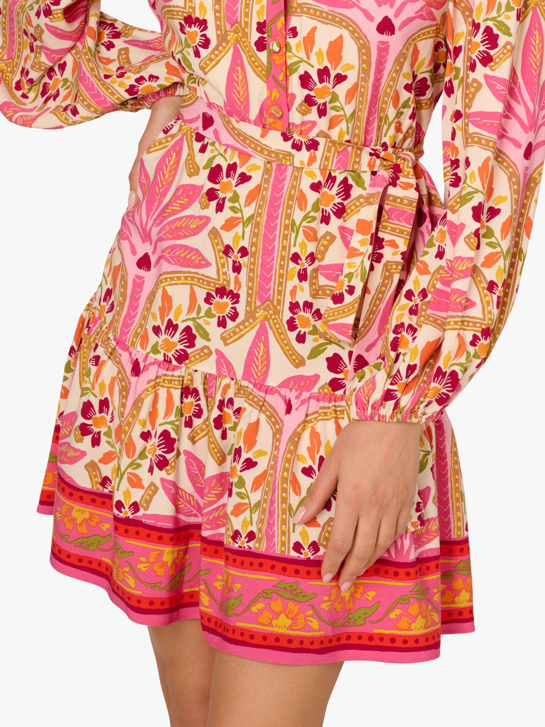 Product image 6 of 7, which shows Adrianna By Adrianna Papell Floral Flounce Dress, Pink/Multi, 6