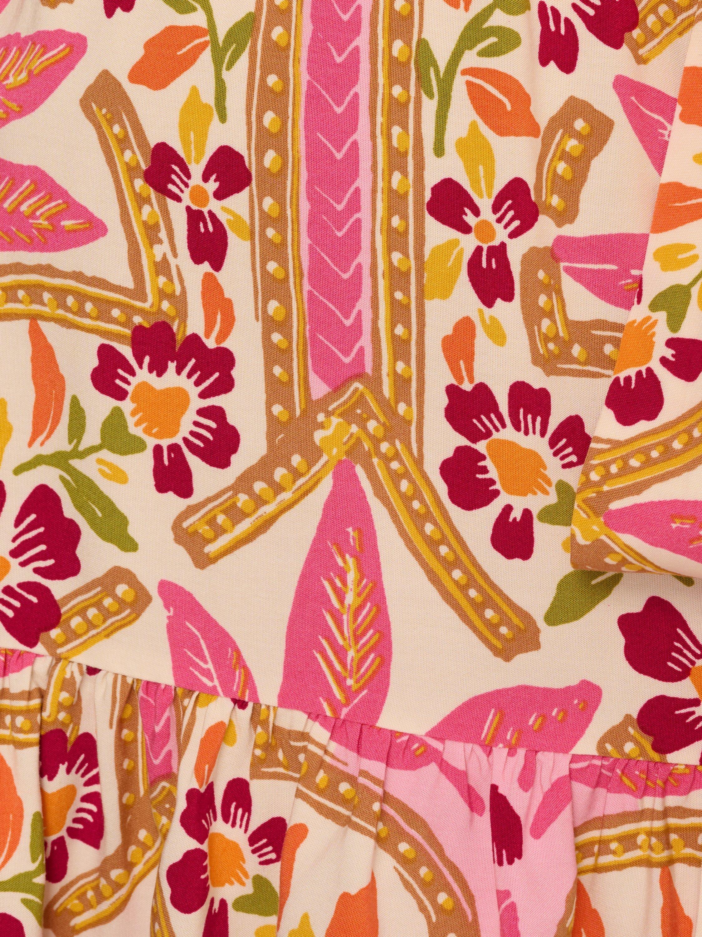 Product image 7 of 7, which shows Adrianna By Adrianna Papell Floral Flounce Dress, Pink/Multi, 6