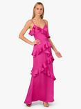 Adrianna by Adrianna Papell Ruffle Satin Maxi Dress