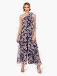 Adrianna Papell Floral Organza Jumpsuit, Navy/Pink
