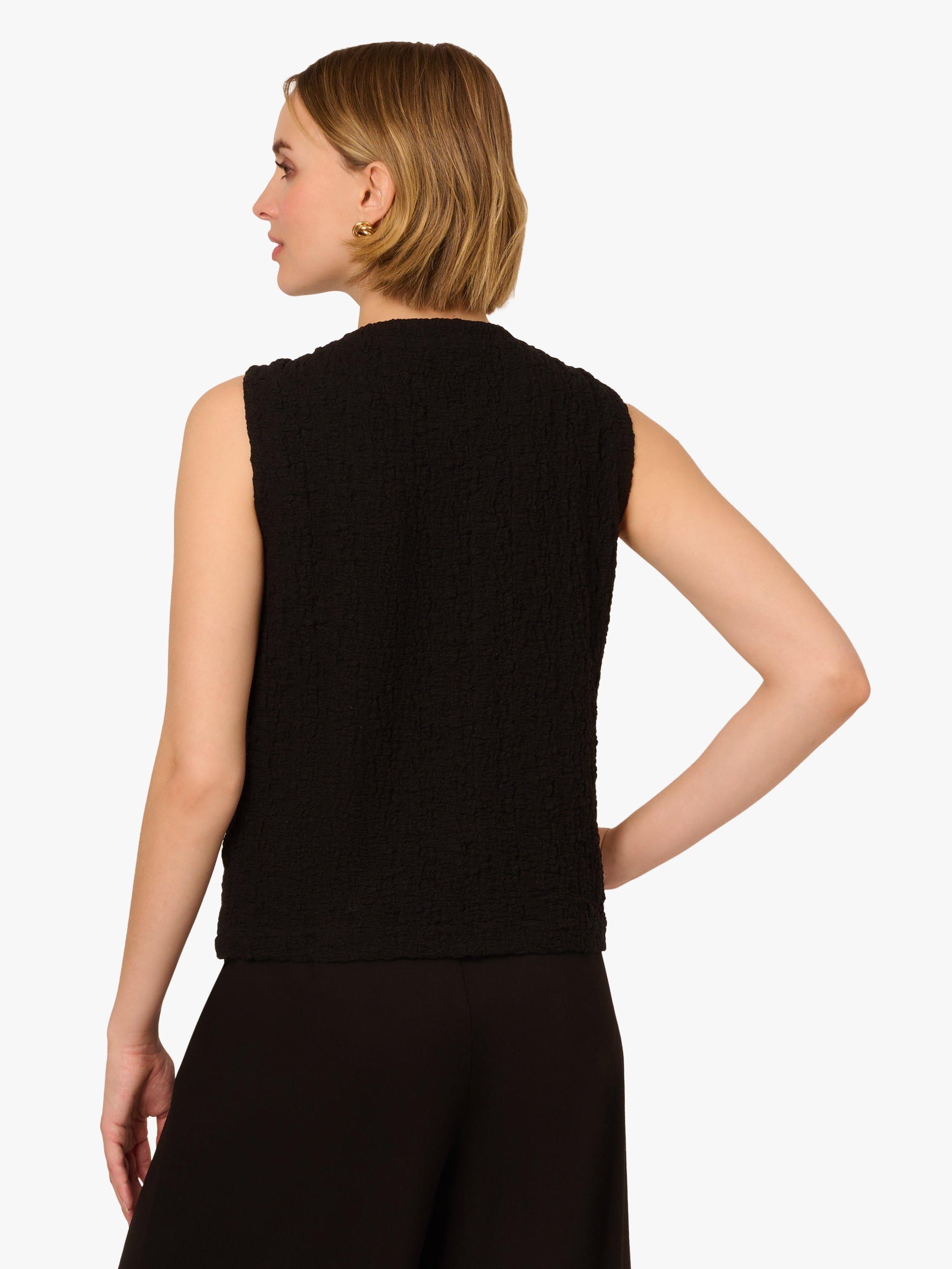 Product image 2 of 7, which shows Adrianna Papell Sleeveless Vest, Black, XS
